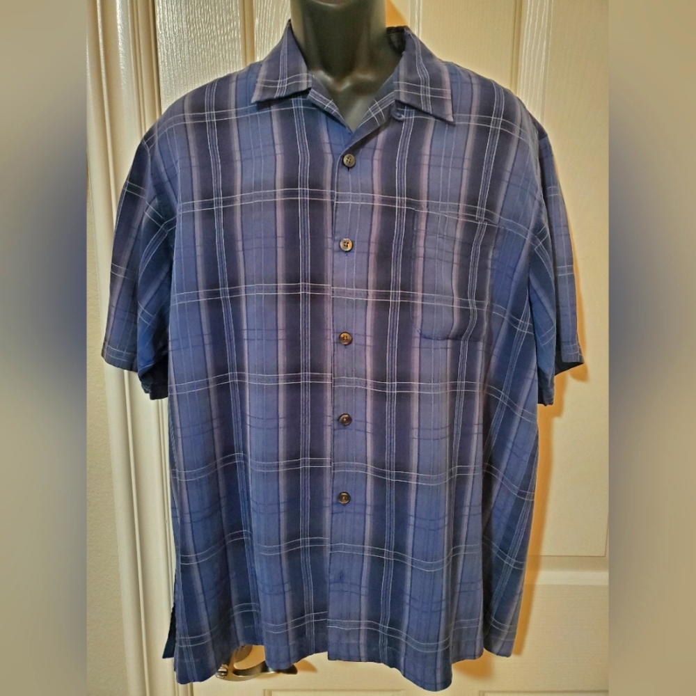 SILK TOMMY BAHAMA SIZE LARGE MENS CAMP SHIRT